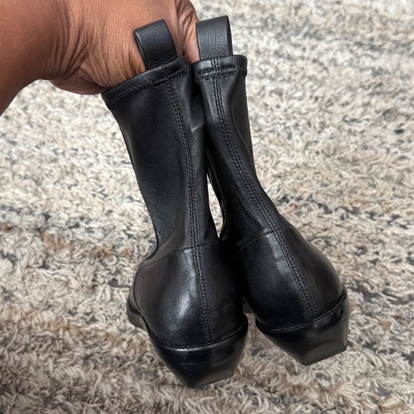Madewell The Idris Ankle Sleek Black Leather Boots sz 7 - Picture 6 of 12